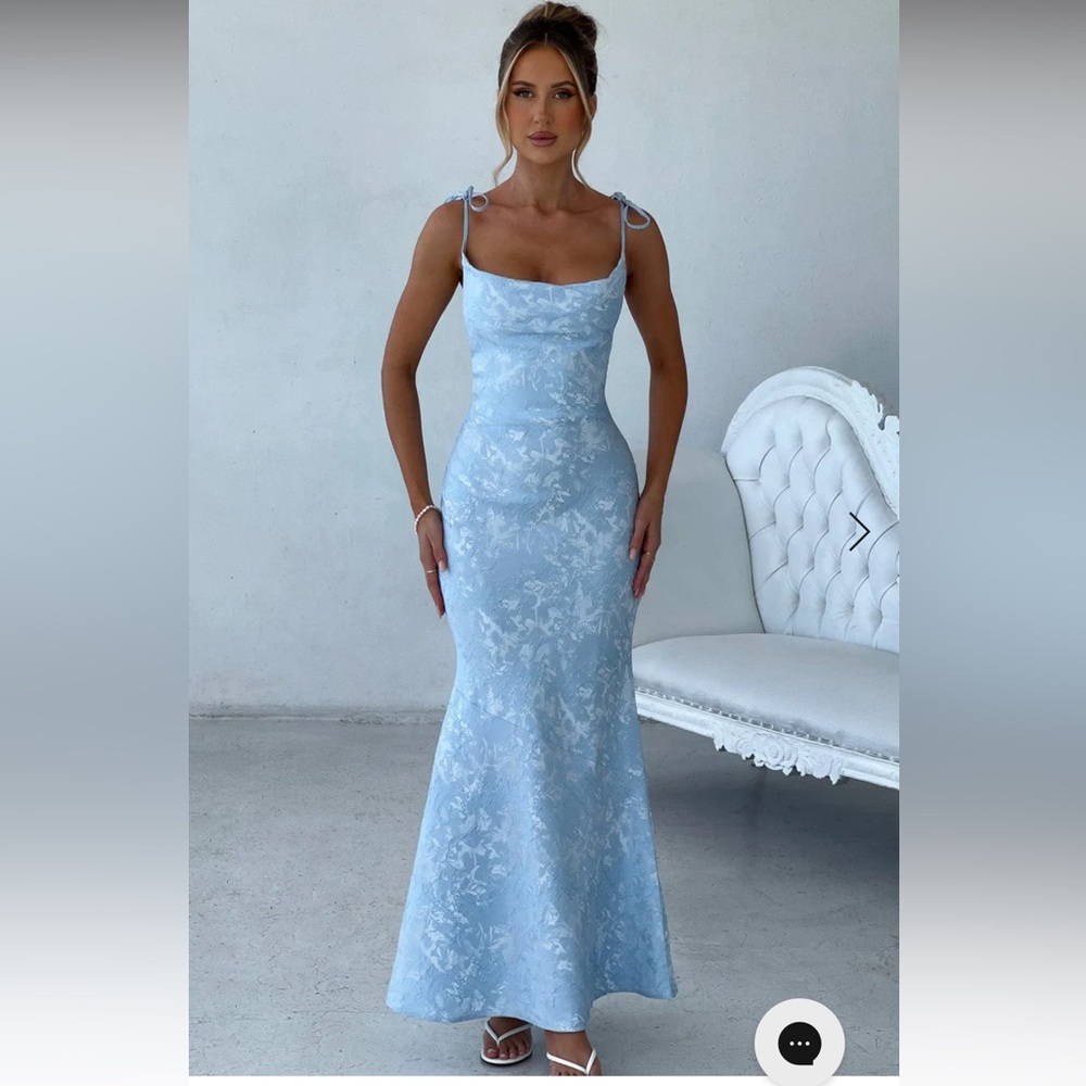 Baby boo Light Blue Floral Maxi Dress